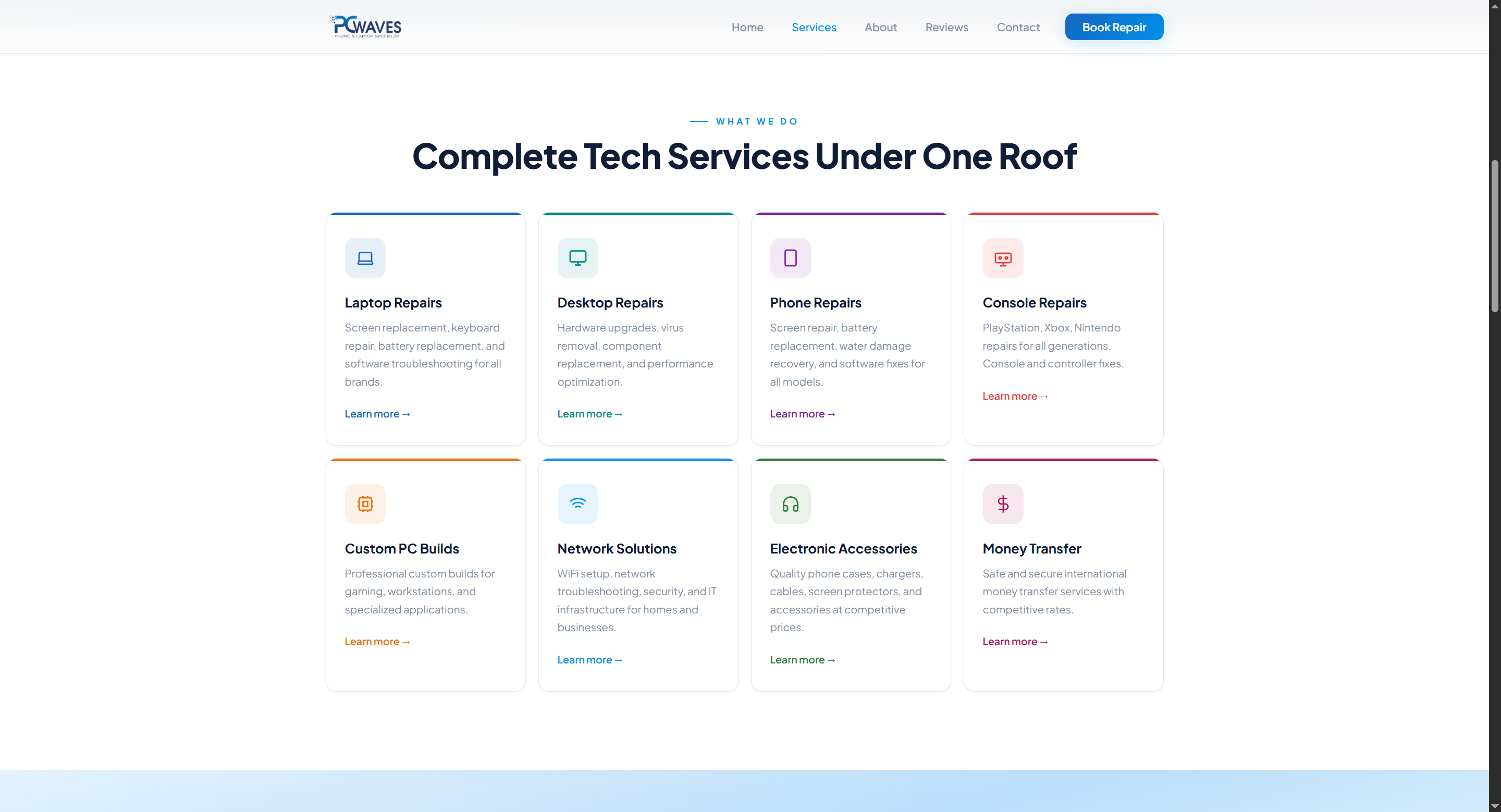 PCWaves services grid